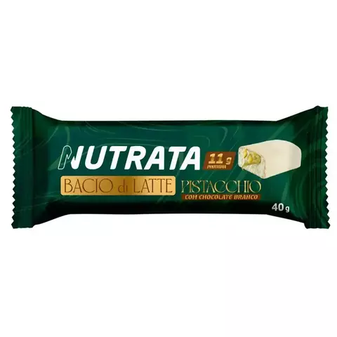 Barra de Proteína Nutrata Bacio Di Latte Pistache com Chocolate Branco 40g