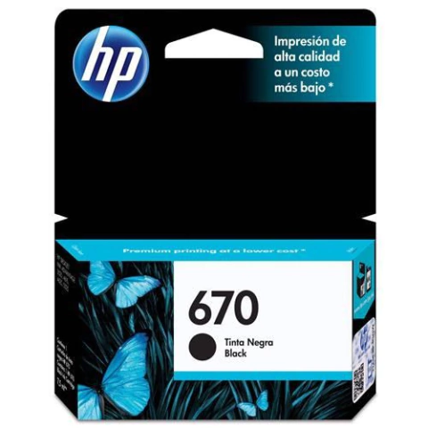 Cartucho Original Hp 670 Preto Ink Advantage CZ113AB