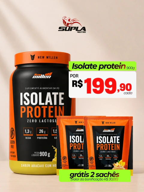 Isolate Protein 900g - Zero lacotse + 2 saches de brinde