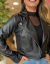 JAQUETA BIKER EM COURO ECO