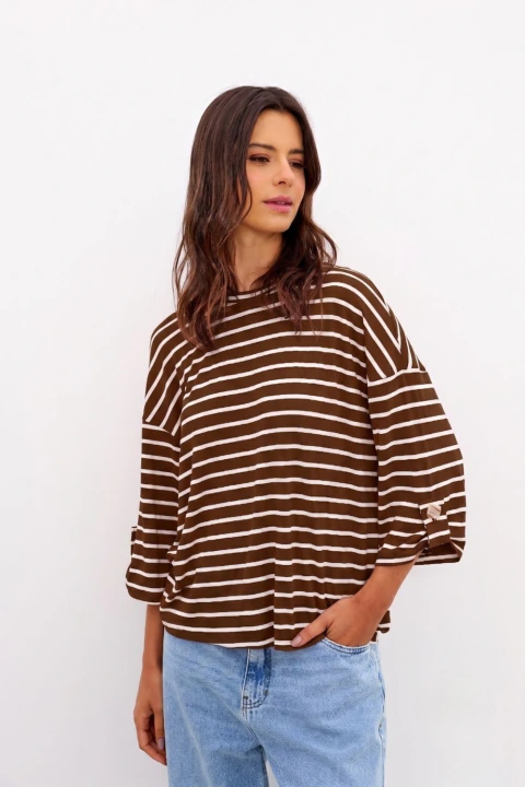 CAMISETA LISTRADA MARTINGALE MANGA - REST1622 - loja online