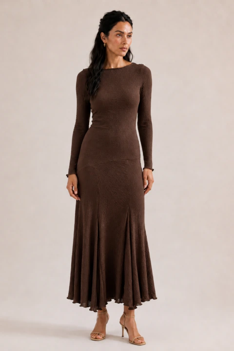 VESTIDO LONGO COM NESGAS - REST1801