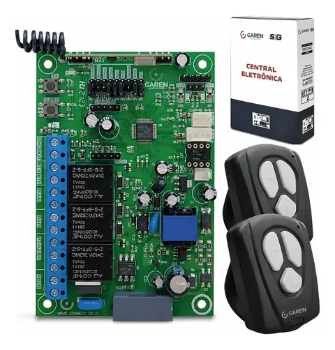 Placa Central Garen Portão Wave G1 G2 G3 Com 2 Controles