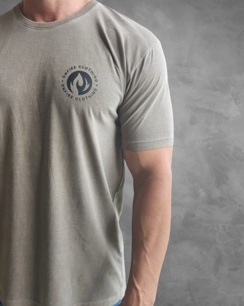 Camiseta estonada unissex marrom com preto - OnFire - comprar online