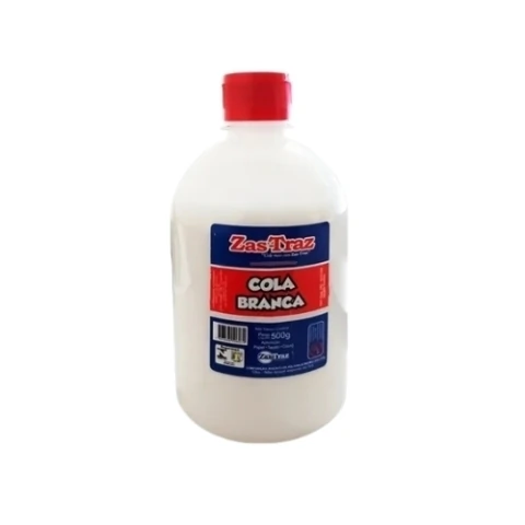 COLA BRANCA 500G ZASTRAZ - ZTB500, BRANCO, UN