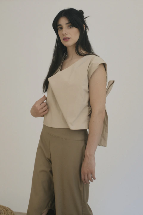 CHALECO CUADRO BEIGE - buy online