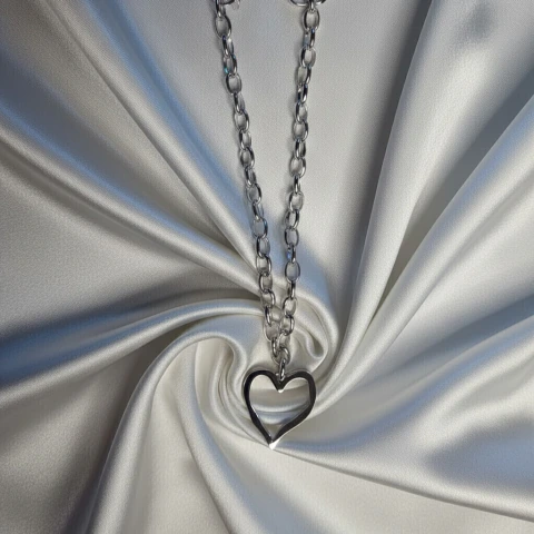 Collar Corazón XL Silver