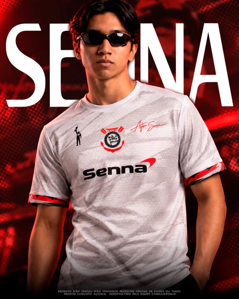 Camiseta BRANCA Timão Senna - UNISSEX