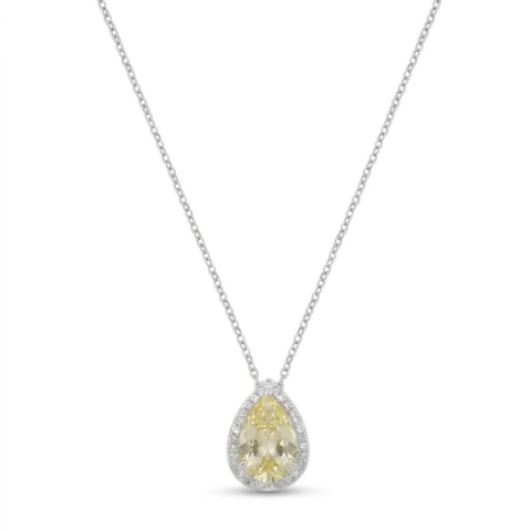 Colar Gota 12X8mm Yellow Fancy com Zircônia 5A em Prata 925
