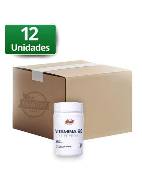 ÁCIDO FÓLICO + VITAMINA B9 60caps 500mg PACK 12 UN - PRONUTRY