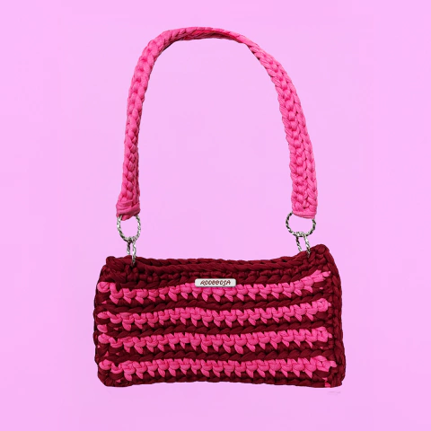 BOLSA LISTRADA ROOOOOSA - comprar online