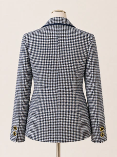 Blazer príncipe de gales azul e branco com friso - comprar online