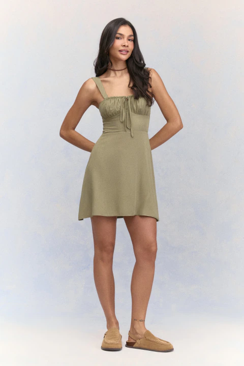 Vestido Curto Viscose Cindys Verde