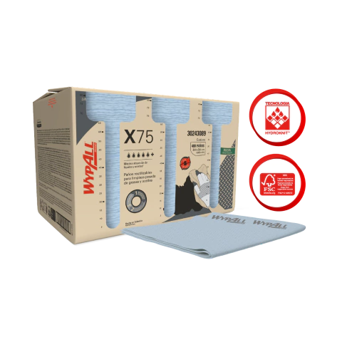 Wypall® X75 FUERZAMAX - Paños Reutilizables (Doblados)