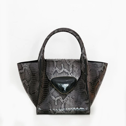 Cartera Florence Small Python Gris - comprar online