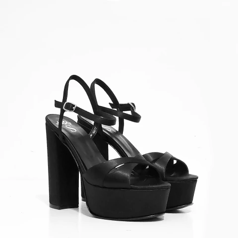 Sandalia Manhattan raso negro - comprar online