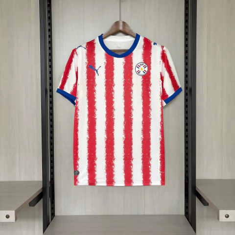 Camisa Paraguai I 26/27 - Torcedor Masculina - Vermelha e Branca