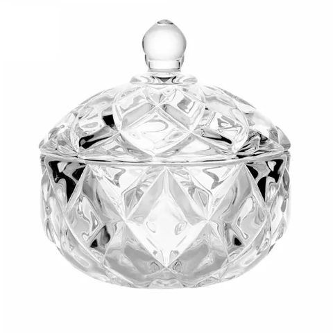 Potiche de Cristal em Chumbo Redondo Deli Diamond 10,5x11,5cm 220278 - Lyor