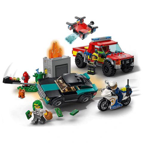 LEGO City Adventures Put Out Fires Resgate dos Bombeiros e Perseguição Policial Chase 295 pçs - 60319