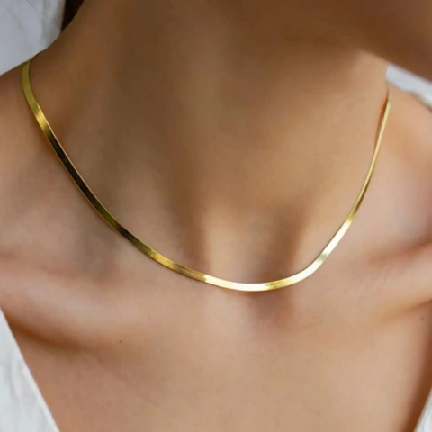 ✨ Colar Choker Fita Gold | À Prova d'Água e Suor | Nunca Escurece