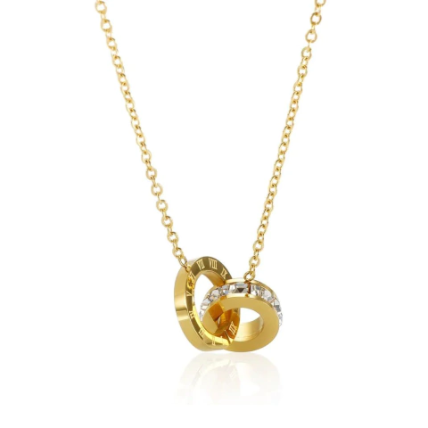 Colar Eterna - Números Romanos Cravejados à Prova d'Água e Suor - Dourado