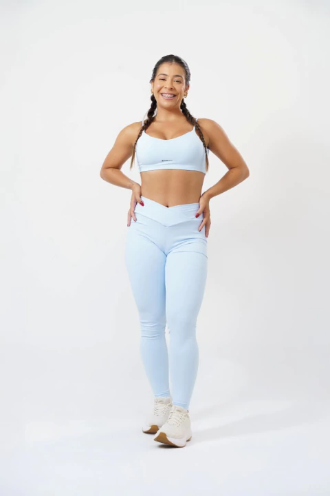 Legging Fitness Portugal Cós Transpassado Azul