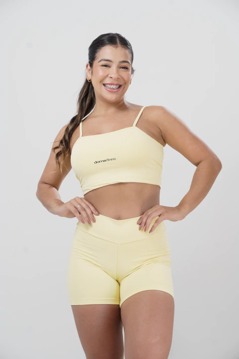 Top Fitness Dubai Cropped Alcinha Amarelo