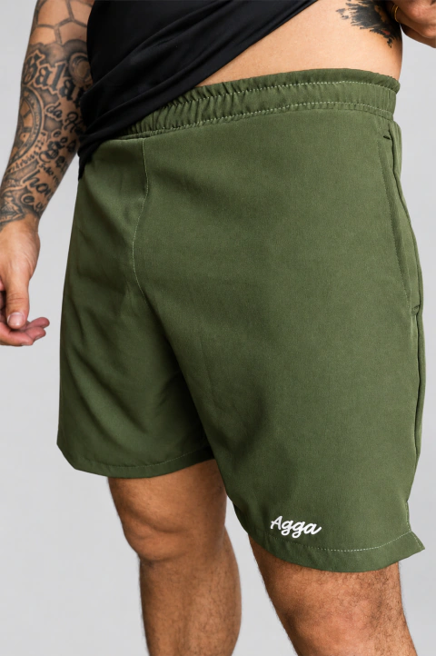 SHORTS VERDE MUSGO BASICO BOX JUMP TACTEL COM ELASTANO