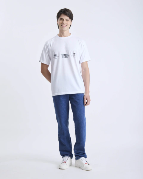REMERA WASHINGTON DE ALGODON MANGA CORTA BLANCO
