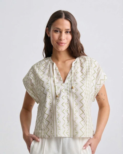 BLUSA BRAZIL SIMIL LINO ESTAMPADO