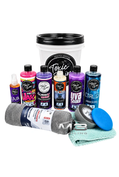Combo Wash & Shine Full – Kit con Balde, Microfibra Coral Fleece 50x70 y Cera