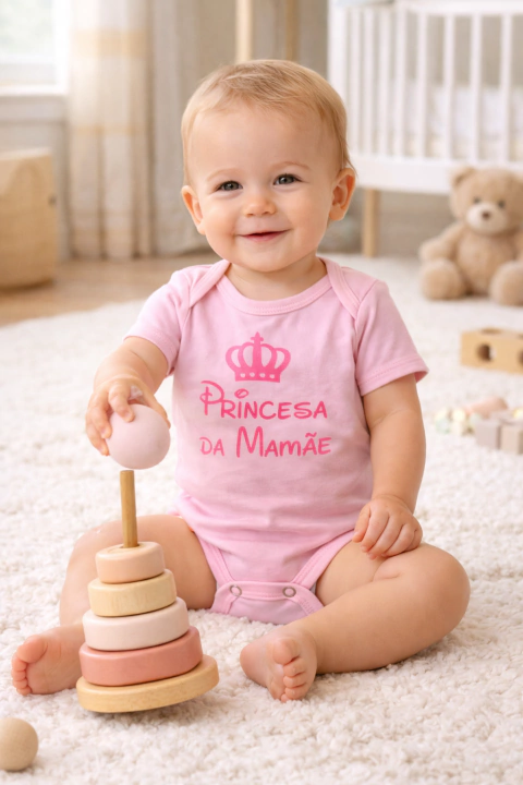 Body Bebê Princesa da Mamãe - Suedine Premium