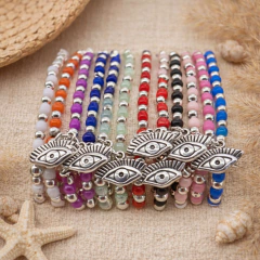 Pulseras elastizadas ojito turco - comprar online