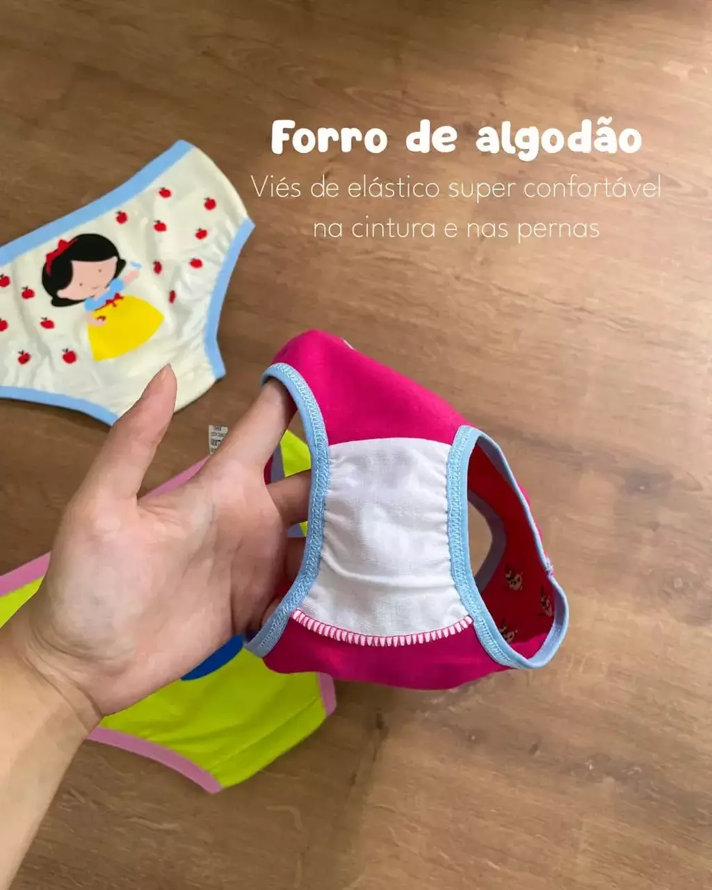 Kit 3 Calcinhas Infantil Algodão Encantadas - 3