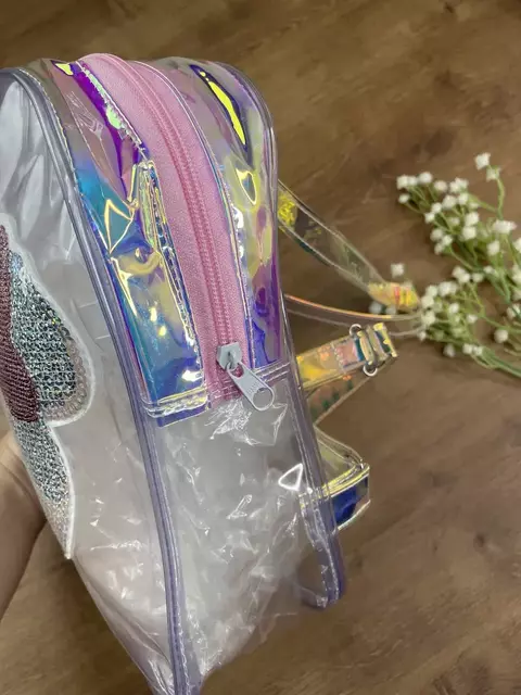 Mochila Infantil Minnie Brilhosa Holográfica
