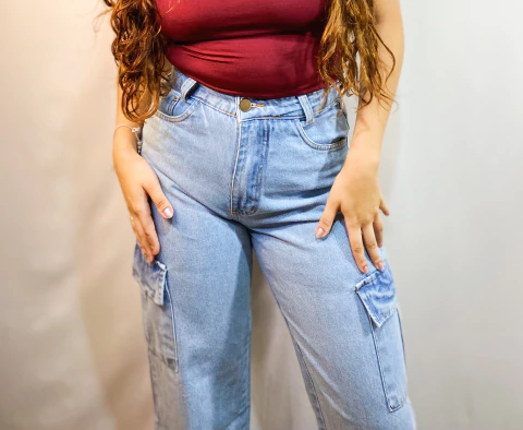Calça Jeans Cargo Cloud
