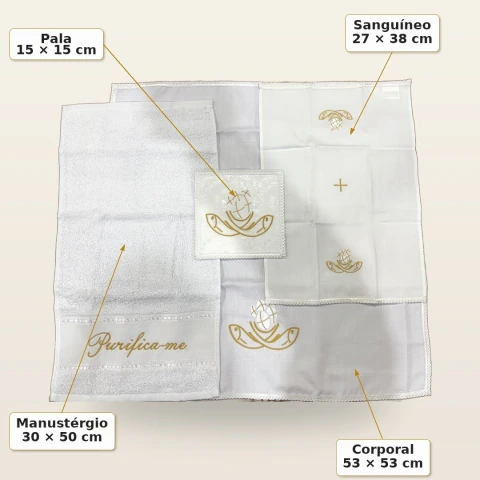 Conjunto de Alfaias Pães e Peixes — 4 Peças