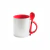 Caneca Reta Colher Alça e Interior Vermelha
