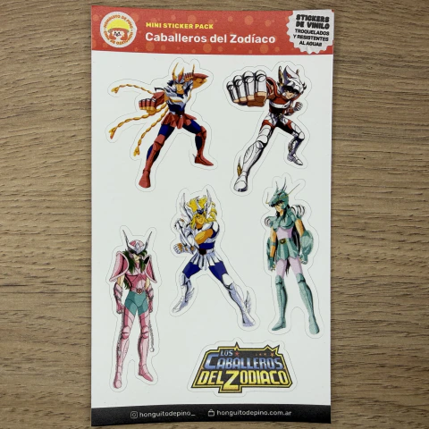Plancha de Stickers Caballeros del Zodiaco - comprar online