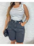 Bermuda Jeans Short Feminino Preto Manchado Com Bolso - V&Y Jeans Atacado
