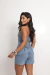 Conjunto Feminino Jeans Cropped + Short Pedraria Aplique Granulado Feminino Com Bolso na internet