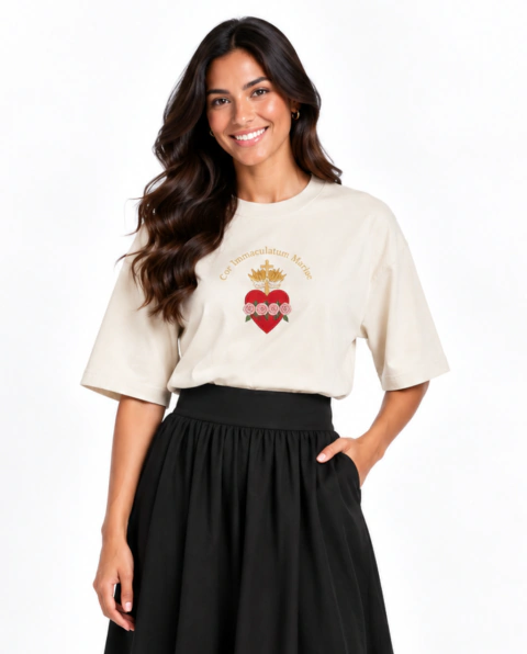 T-Shirt Cor Mariae 3/4 - Off White