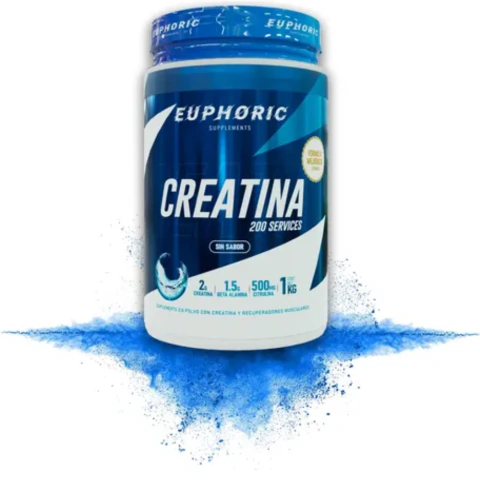 Creatina Monohidratada EUPHORIC 1 kg Sin Sabor | 200 Servicios