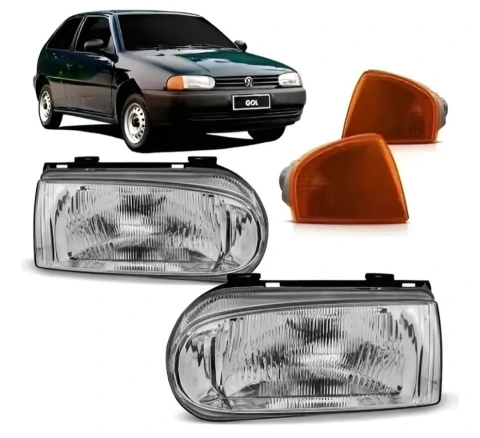 kit 2 farol+ 2 setas gol parati saveiro bola g2 1995 a 2005
