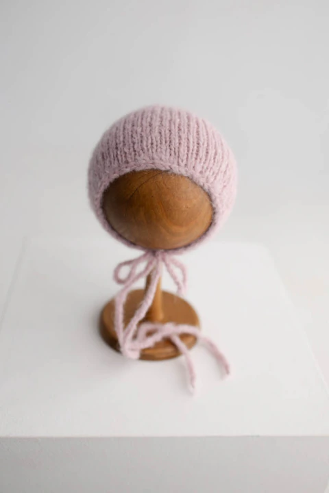 Gorro Jolie bebê rosa claro envelhjecido