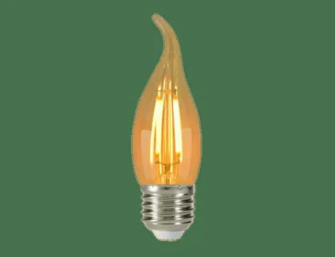 Lampada Led Vintage Vela Chama - E27 22K Âmbar Bico Torto - Embuled 4W