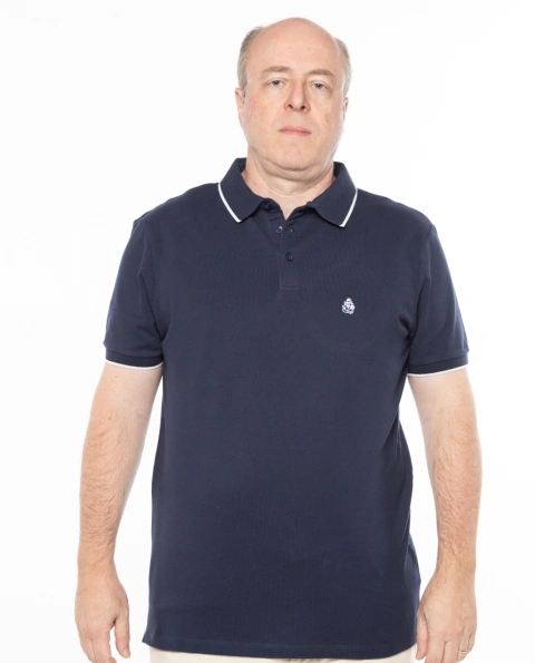 Polo Caravelas Malha Bourbon - Marinho