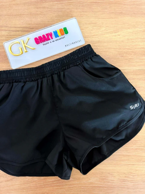Short Leticia Infantil Teen Menina Siri Kids 43348 (Preto)