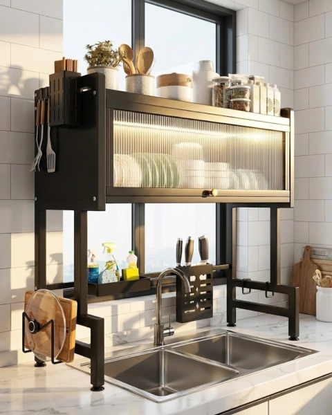 Secaplatos Escurridor Sobremesada XL Estante Metal Cocina - comprar online
