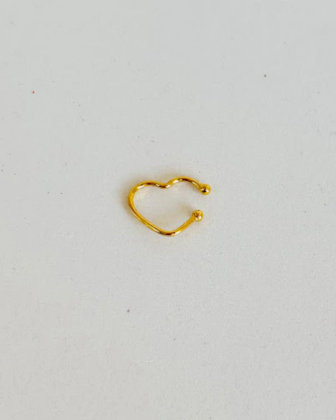 Brinco de Pressão Coração Folheado a Ouro 18k